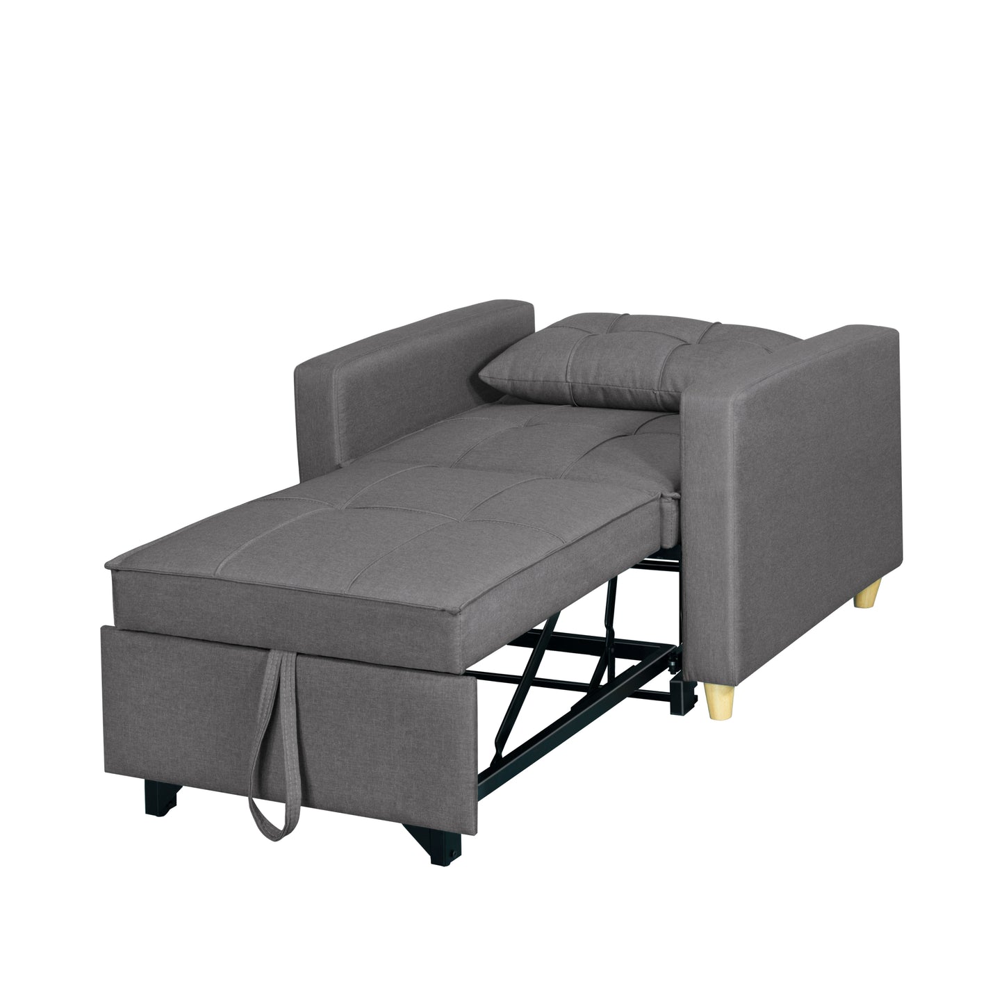 Adjustable 3-in-1 multifunctional folding grey sofa bed modern popular bedroom office sofa