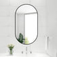 Wall Mounted Mirror, 36" FanÂx18" Fan& Pre-Set Hooks for Vertical & Horizontal Hang, Ideal for Bedroom, Bathroom