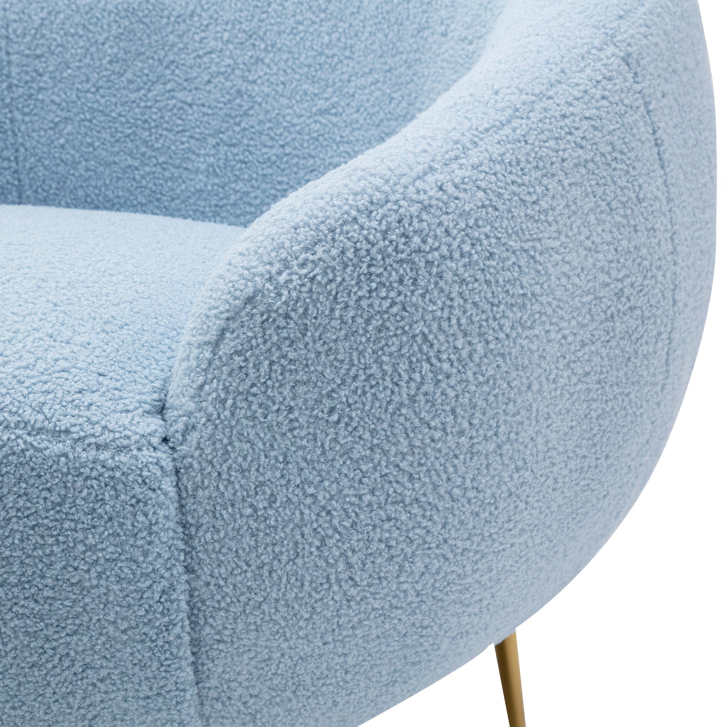 Modern Comfy Leisure Accent Chair, Teddy Short Plush Particle Velvet Armchair with Ottoman for Living Room