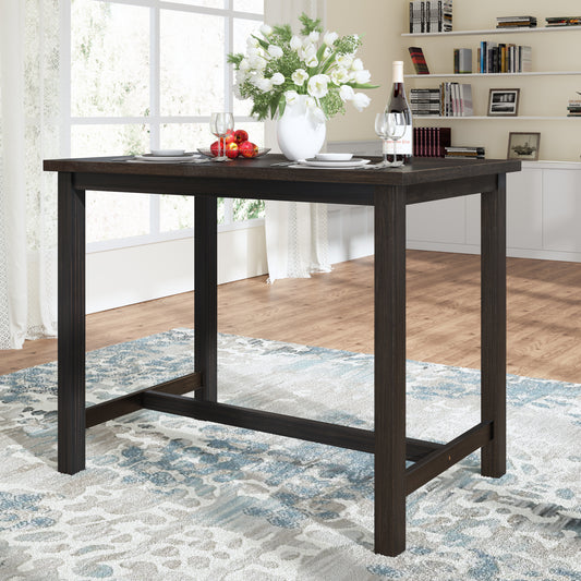 Rustic Wooden Counter Height Dining Table for Small Places, Espresso