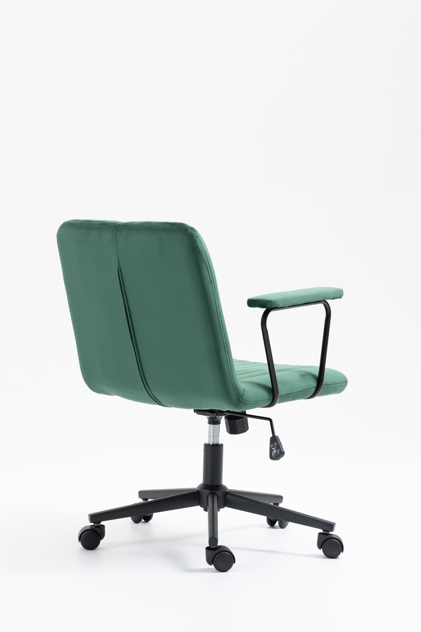 Mid-Back Desk Chair, Velvet Executive Swivel Office Chair with black Frame, Swivel Arm Chair For Home Office (Green)