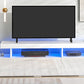 Modern Style 16-colored LED Lights TV Cabinet, UV High Gloss Surface Entertainment Center with DVD Shelf, 
Up to 70 inch TV, White