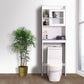 Modern Over The Toilet Space Saver Organization Wood Storage Cabinet for Home, Bathroom -White
