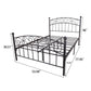 Metal bed frame platform with headboard and footboard, heavy duty and quick assembly, Full black
707F Black)
