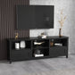 70.08 Inch Length Black TV Stand for Living Room and Bedroom, with 2 Drawers and 4 High-Capacity Storage Compartment.