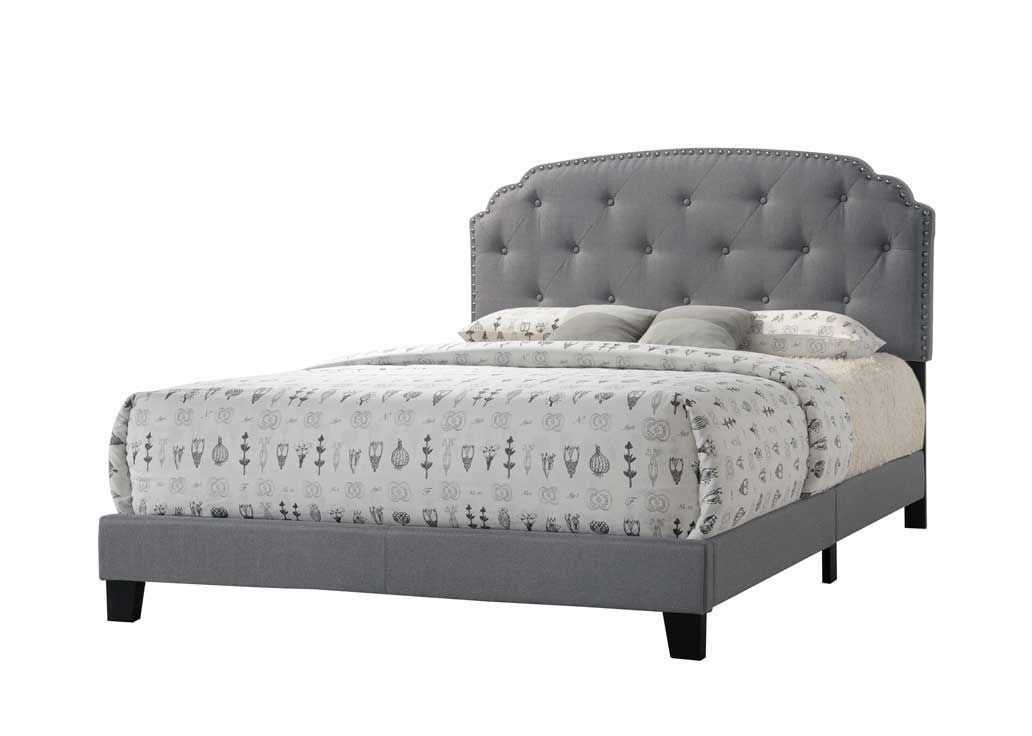 Tradilla Queen Bed in Gray Fabric