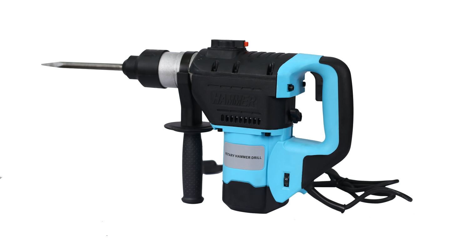 Rotary Hammer 1100W (Blue + Black) 1-1/2" SDS Plus Rotary Hammer Drill 3 Functions