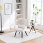 Modern Accent Chair Upholstered Foam Filled Living Room Chairs Comfy Reading Chair Mid Century Modern Chair for Living Room Bedroom WHITE