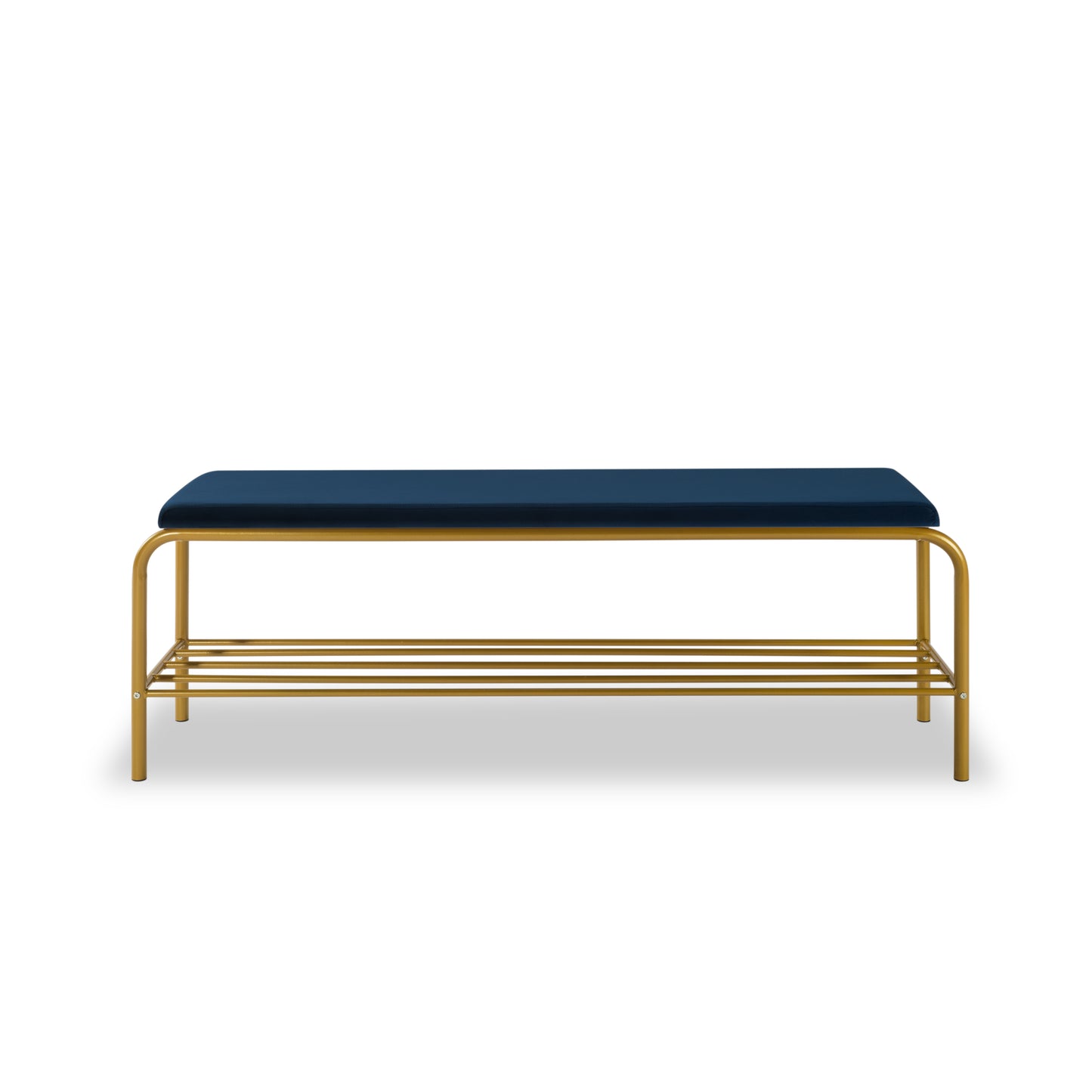 single layer Shoe storage bench Navy Blue Velvet