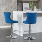 Swivel Velvet Barstools Adjusatble Seat Height from 25-33 Inch, Modern Upholstered Chrome base Bar Stools with Backs Comfortable Tufted for Home Pub and Kitchen Islandlue, Set of 2)