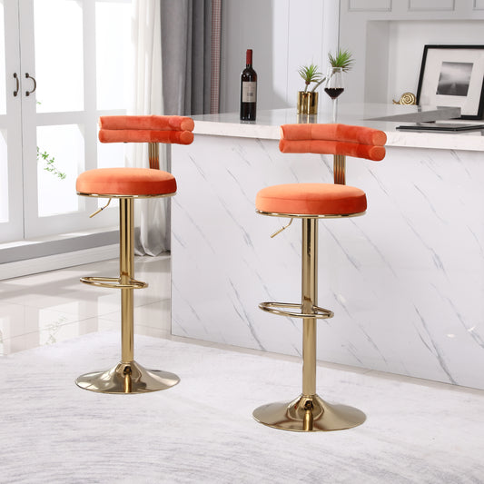 Bar Stools with Back and Footrest Counter Height Dining Chairs (2PCS/CTN)
