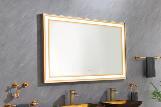 60x36 LED Lighted Bathroom Wall Mounted Mirror with High Lumen+Anti-Fog Separately Control