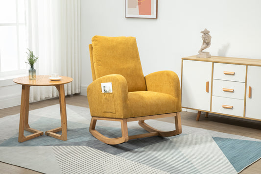 Living room comfortable rocking chair living room chair Yellow