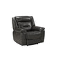 Imogen Recliner (Power Motion), Gray Leather-Aire