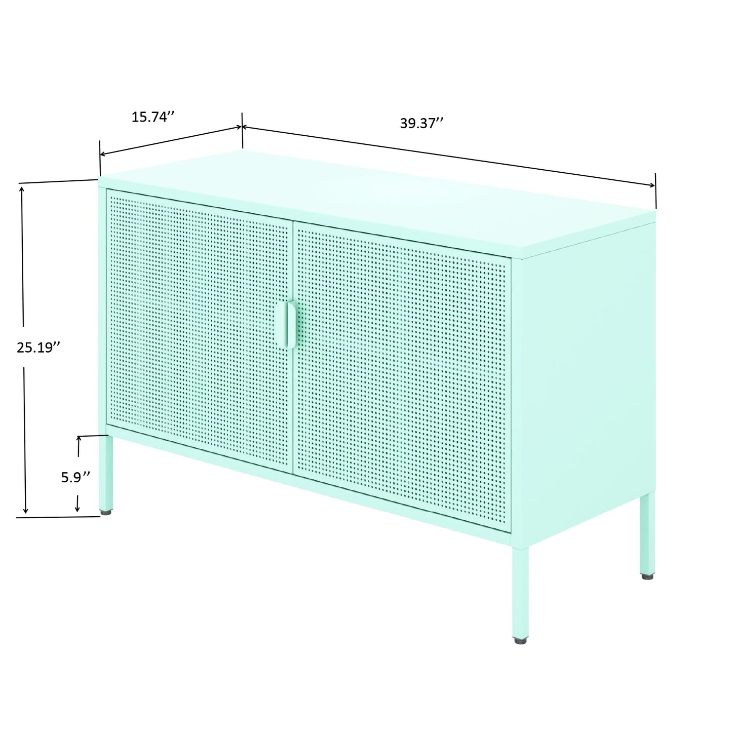 Metal Storage Locker Cabinet, Adjustable Shelves Free Standing Sideboard Steel Cabinets for Office, Home