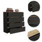 Lynbrook 4-Drawer Dresser Black Wengue and Light Oak