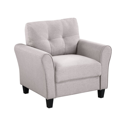 35" Modern Living Room Armchair Linen Upholstered Couch Furniture for Home or Office, Light Grey,(1-Seat,)