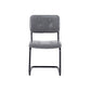 Ligth grey modern simple style dining chair PU leather black metal pipe dining room furniture chair set of 2