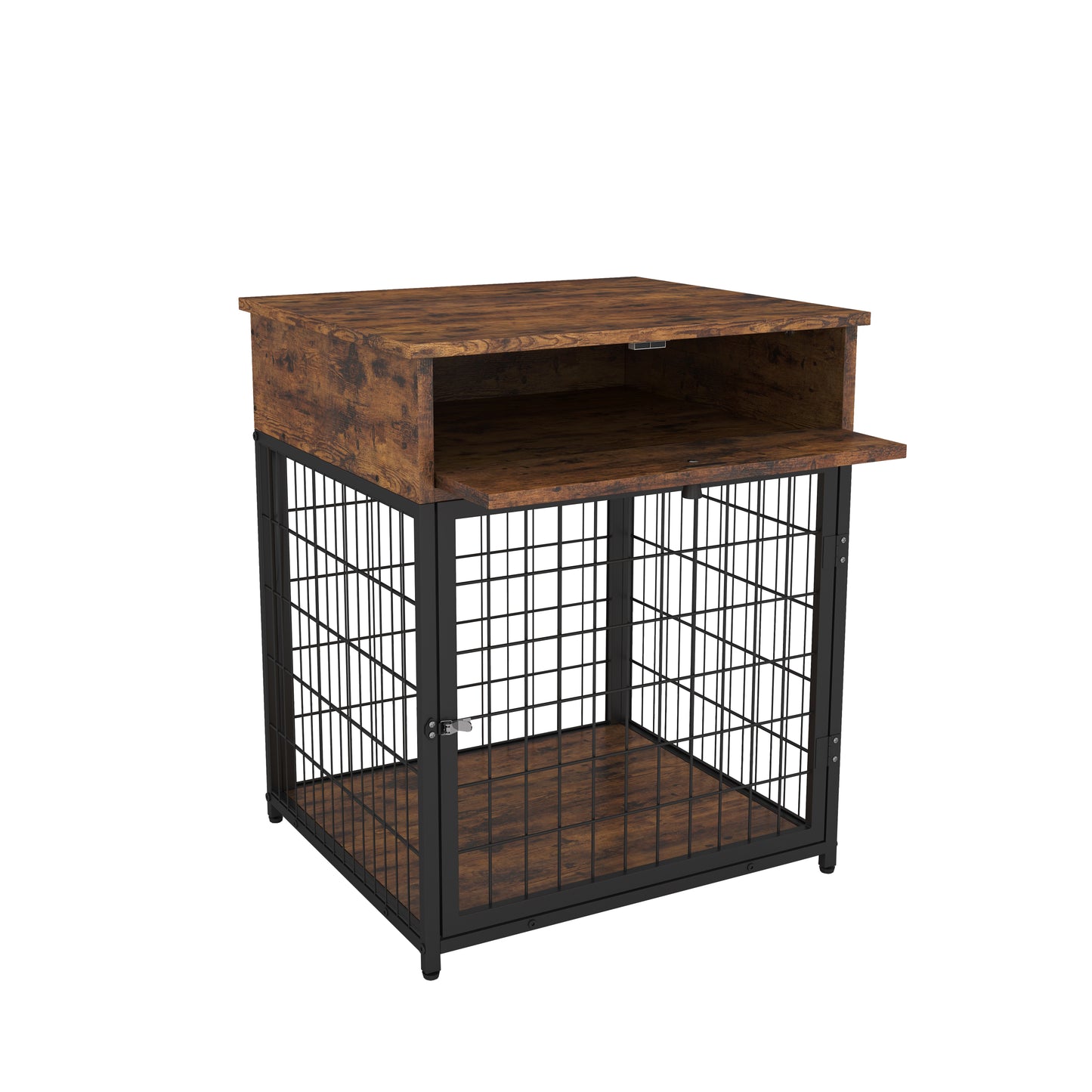 Furniture Dog Crates for small dogs Wooden Dog Kennel Dog Crate End Table, Nightstand (Rustic Brown)