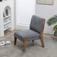 Accent chair, wooden legs, padded upholstery, High-density foam, small modern armless chair, living room bedroom, DARK GREY