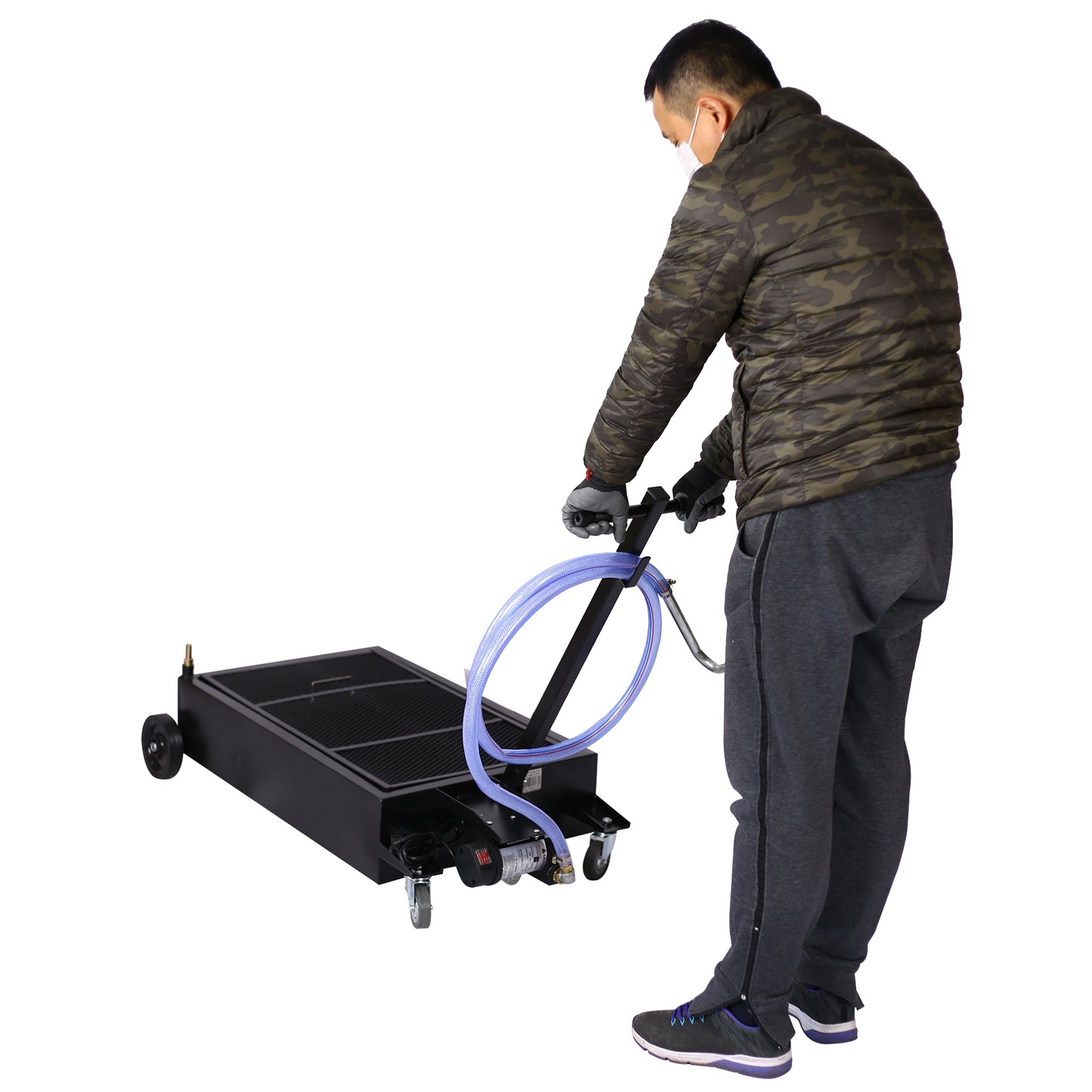 20 gallon low profile oil drainer, with electric pump