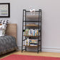 Bookshelf, Ladder Shelf, 4 Tier Tall Bookcase, Modern Open Book Case for Bedroom, Living Room, Office (Brown)