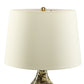 Pelion 20" Modern LED Bedside Table Lamp with Linen Shade and Glass Base