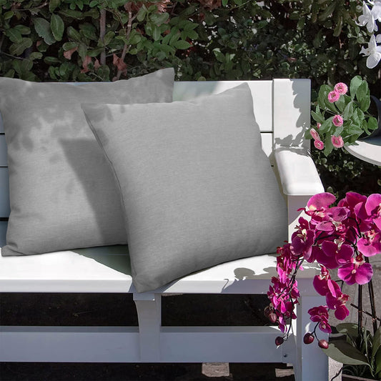 Pack Of 2 Outdoor Pillow With Inserts, 18" x 18" -Gray