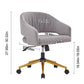 Modern swivel high quality velvet office desk chair grey color in gold metal luxury height adjustable computer chair living room chair