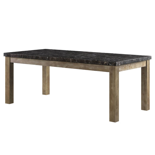 Charnell Dining Table in Marble & Oak Finish