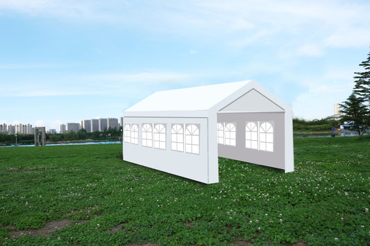 10'x20' Heavy Duty Carport Gazebo, Canopy Garage, Car Shelter with windows