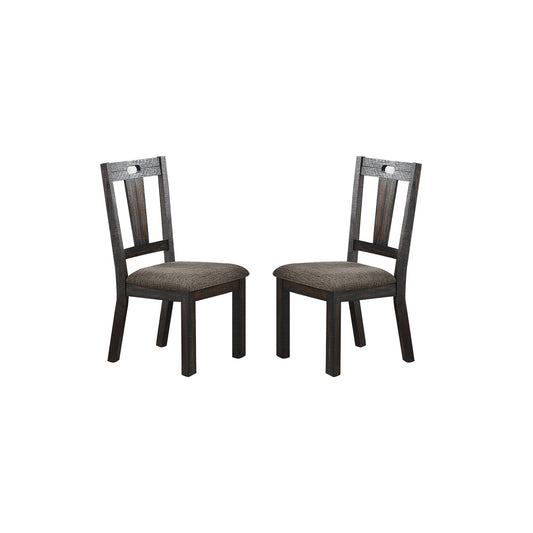 Upholstery Dining Chairs, Dark Grey (Set of 2)