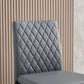 light gray modern simple bar chair, fireproof leather spraying metal pipe, diamond grid pattern, restaurant, family, 2-piece set