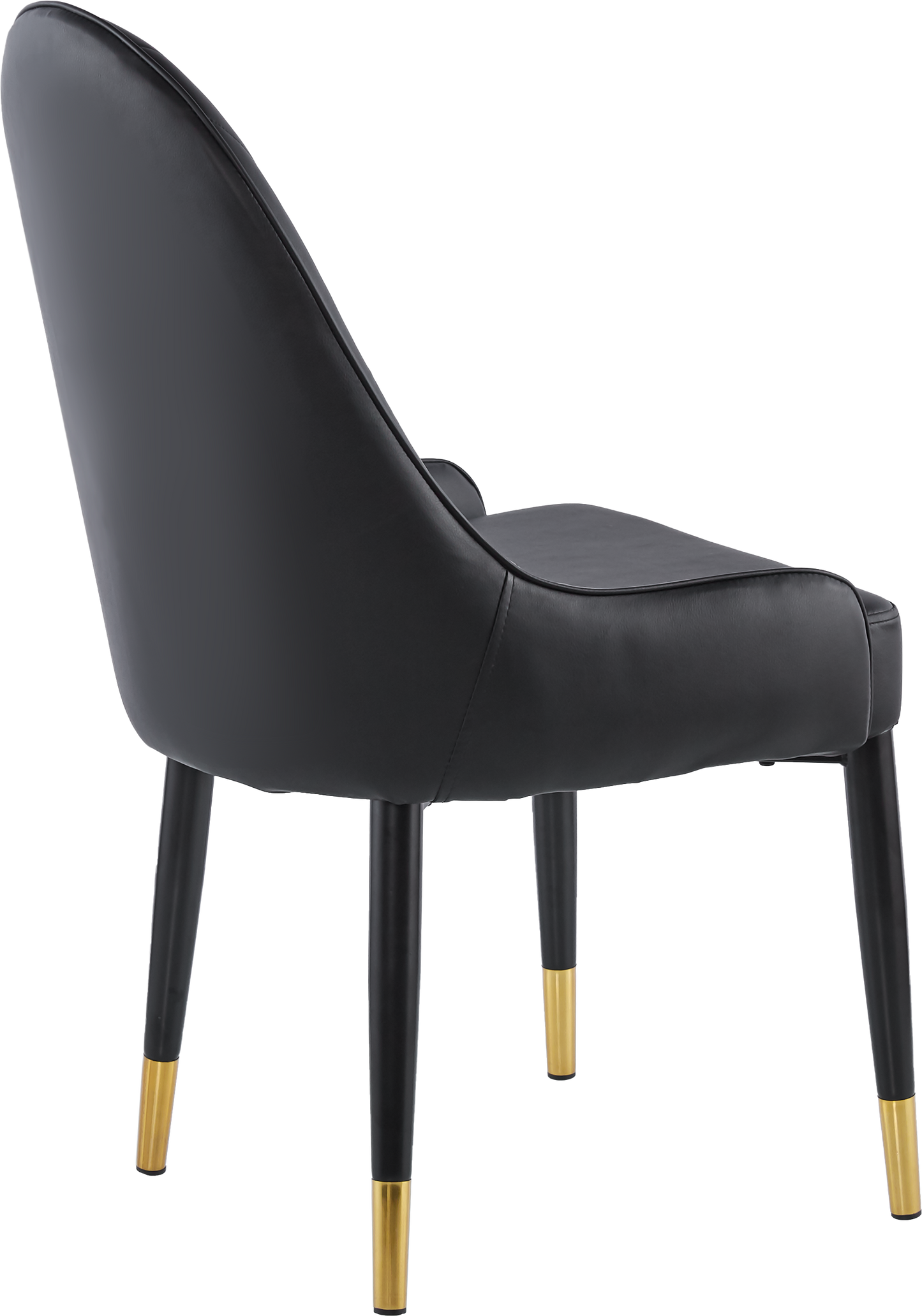 Modern Leather Dining Chair Set of 2, Upholstered Accent Dining Chair, Legs with Black Plastic Tube Plug