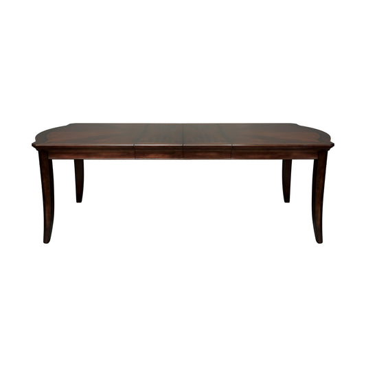 Cherry Finish Formal Dining Table 1pc Lovely Veneer Pattern 2x Extension Leaf Contemporary Dining Furniture
