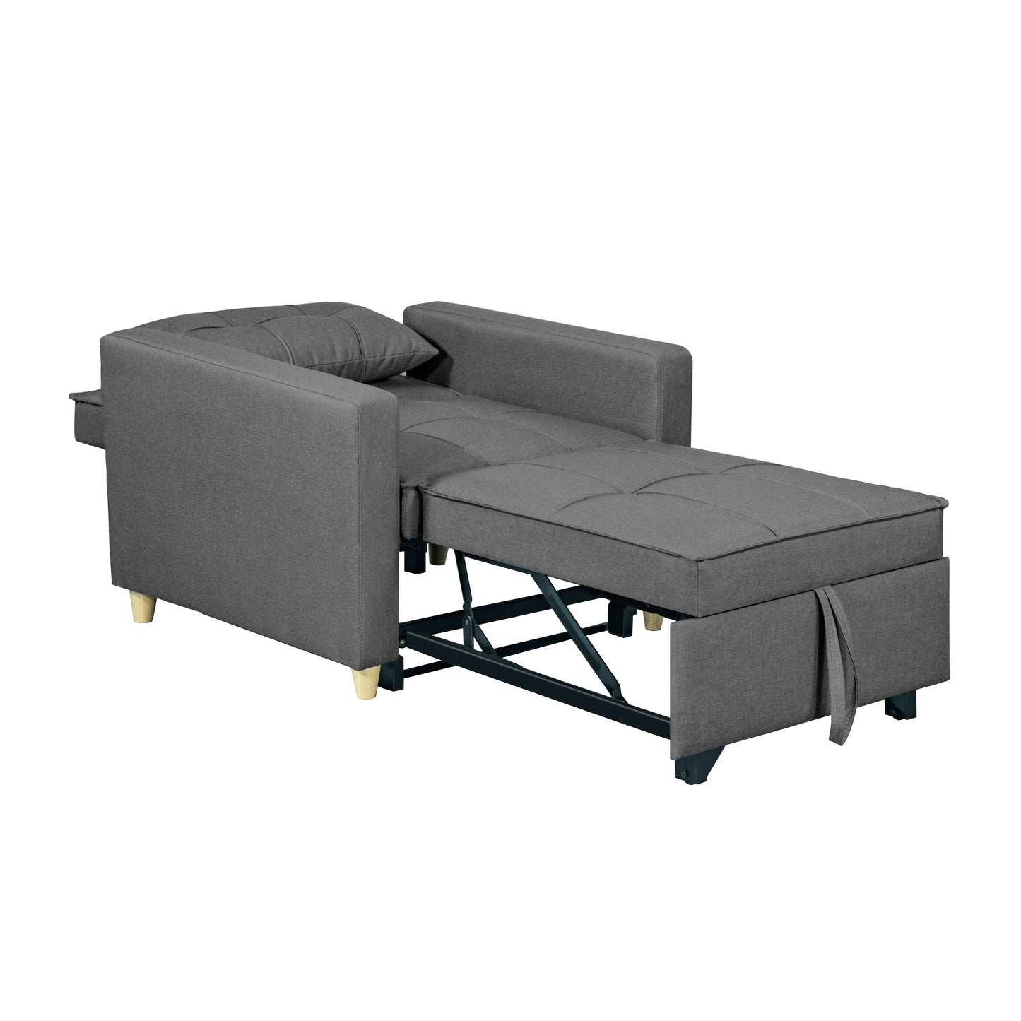 Adjustable 3-in-1 multifunctional folding grey sofa bed modern popular bedroom office sofa