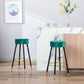 Counter Height Bar Stools Set of 2, Velvet Kitchen Stools Upholstered Dining Chair Stools 24 Inches Height with Golden Footrest for Kitchen Island Coffee Shop Bar Home Balcony,