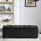 Faux Leather Upholstery Storage Ottoman Bench Black