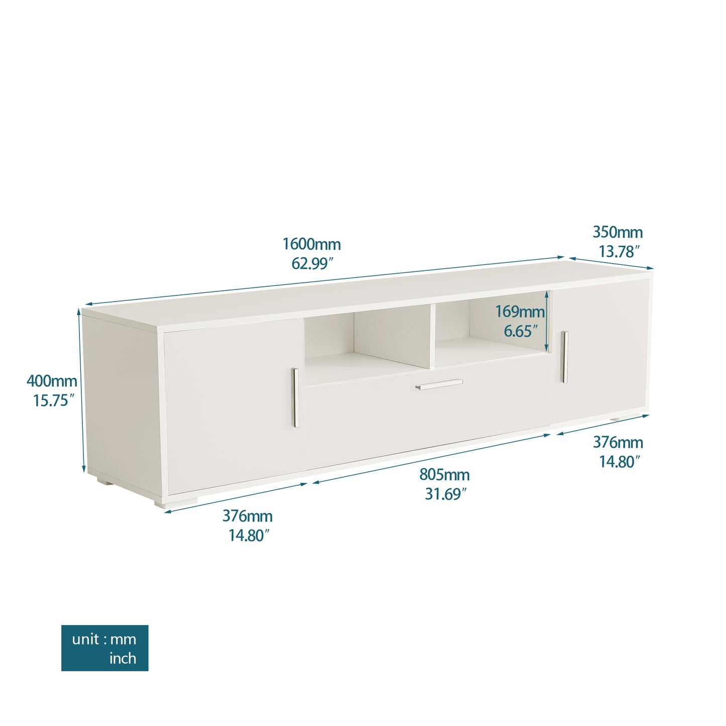 QUICK ASSEMBLE WHITE modern TV Stand, only 20 minutes to finish assemble, with LED Lights, high glossy front TV Cabinet, can be assembled in Lounge Room, Living Room or Bedroom, color:WHITE