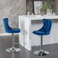 Swivel Velvet Barstools Adjusatble Seat Height from 25-33 Inch, Modern Upholstered Chrome base Bar Stools with Backs Comfortable Tufted for Home Pub and Kitchen Islandlue, Set of 2)