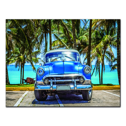 " Classic Car at the Beach" Acrylic Wall Art (32" H x 48" W)