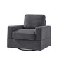 Upholstered Swivel Barrel Chair, Modern Arm Chair for Living Room and Bedroom