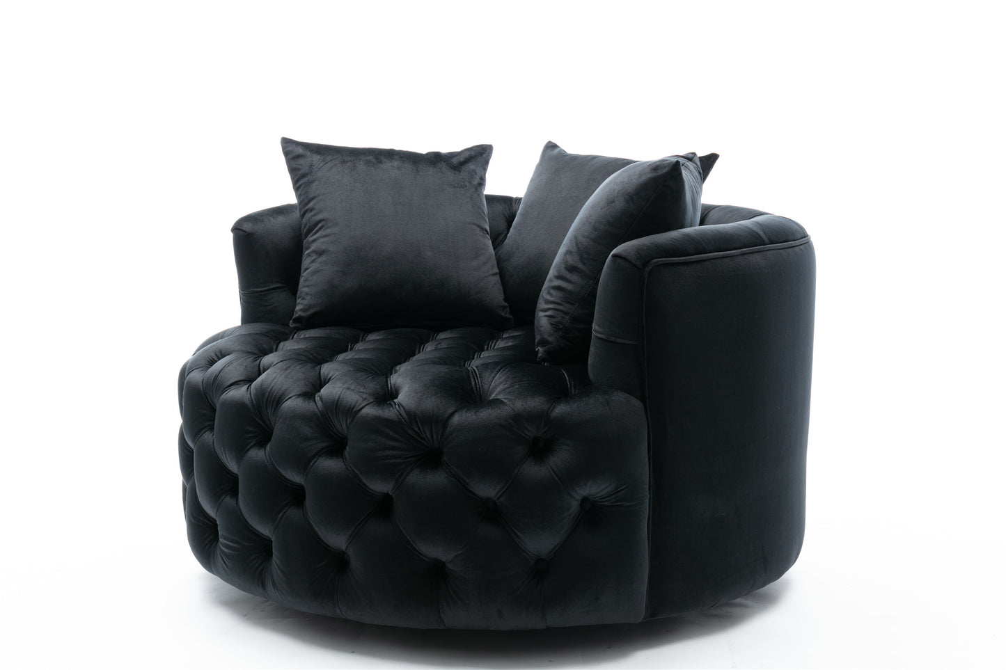 Modern Akili swivel accent chair barrel chair for hotel living room / Modern leisure chair Black