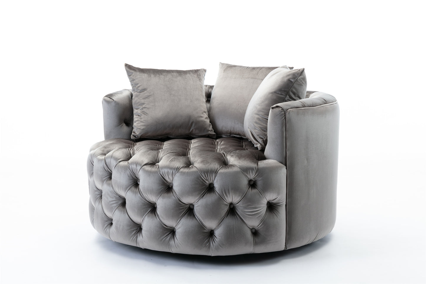 Modern Akili swivel accent chair barrel chair for hotel living room / Modern leisure chair Silver Grey