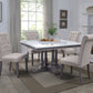 Yabeina Square Dining Table, Marble Top & Gray Oak Finish