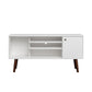 TV Stand Use in Living Room Furniture with 1 storage and 2 shelves Cabinet, high quality particle board, White
