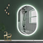 40X24 Inch Bathroom Mirror with Lights, Anti Fog Dimmable LED Mirror for Wall Touch Control, Frameless Oval Smart Vanity Mirror Vertical Hanging