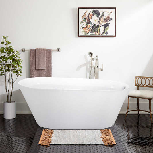 69" 100% Acrylic Freestanding Bathtubontemporary Soaking Tubhite Bathtub