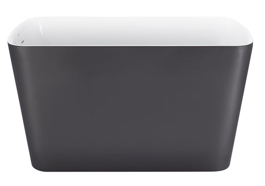 47" 100% Acrylic Freestanding Bathtubontemporary Soaking Tubhite inside and gray outside