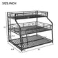 Twin XL/Full XL/Queen Triple Bunk Bed with Long and Short Ladder and Full-Length Guardrails, Black